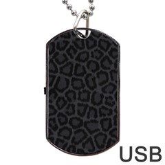 Black Leopard Print Dog Tag Usb Flash (one Side) by trendistuff