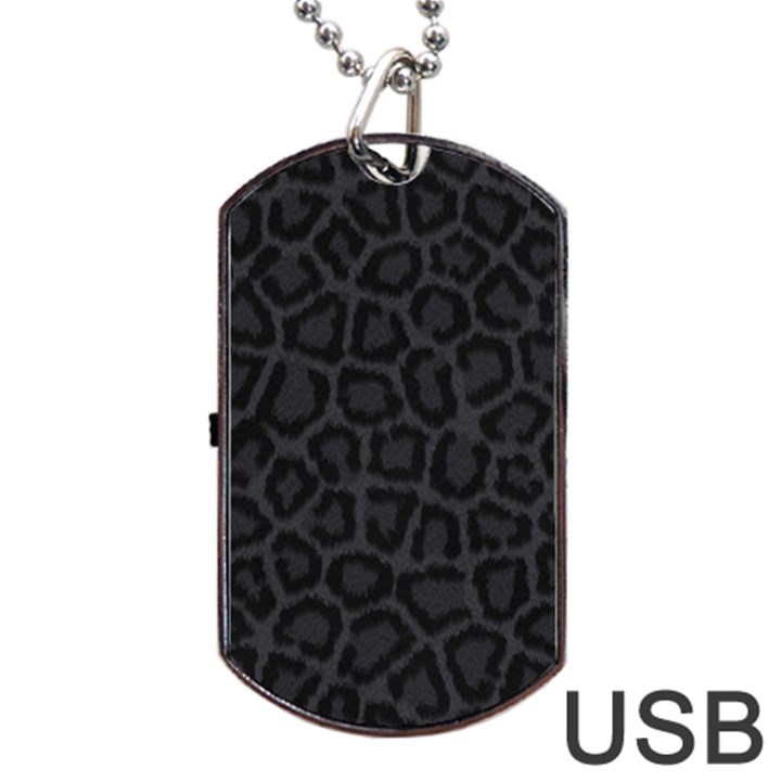 BLACK LEOPARD PRINT Dog Tag USB Flash (Two Sides) 