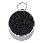 BLACK LEOPARD PRINT Mini Silver Compasses Front