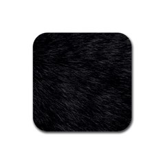 Black Cat Fur Rubber Square Coaster (4 Pack)  by trendistuff