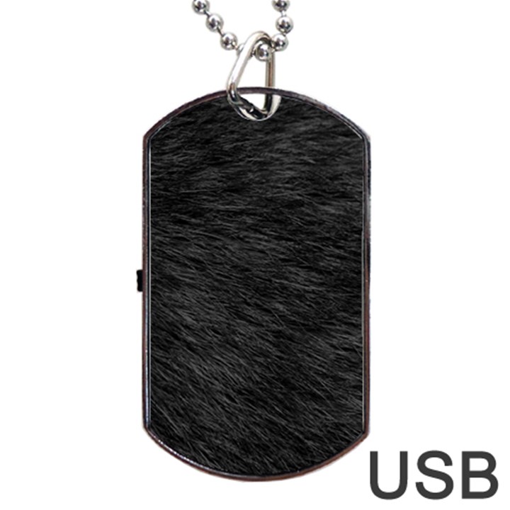 BLACK CAT FUR Dog Tag USB Flash (One Side)