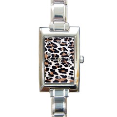 BLACK AND BROWN LEOPARD Rectangle Italian Charm Watches