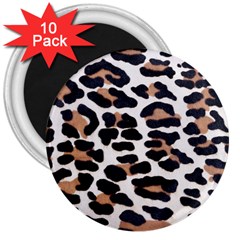 BLACK AND BROWN LEOPARD 3  Magnets (10 pack) 