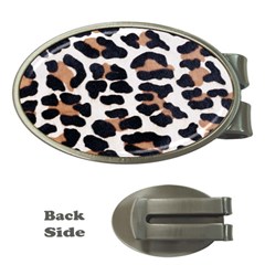 BLACK AND BROWN LEOPARD Money Clips (Oval) 