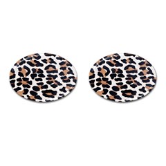 BLACK AND BROWN LEOPARD Cufflinks (Oval)