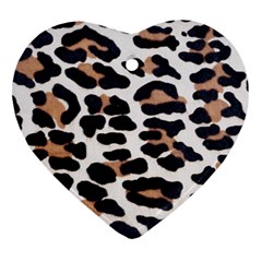 BLACK AND BROWN LEOPARD Heart Ornament (2 Sides)