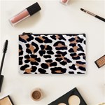 BLACK AND BROWN LEOPARD Cosmetic Bag (Small)  Front