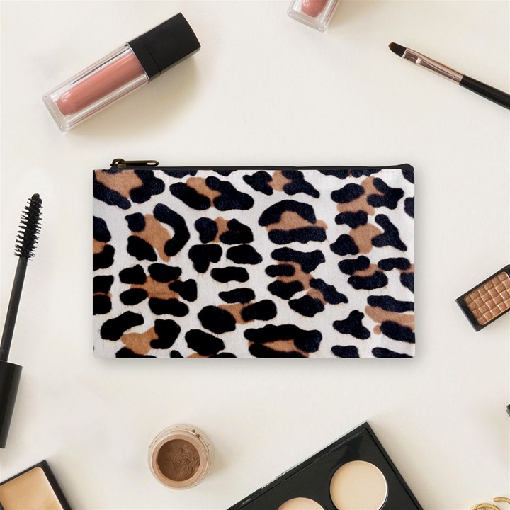 BLACK AND BROWN LEOPARD Cosmetic Bag (Small) 