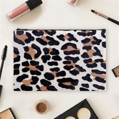 BLACK AND BROWN LEOPARD Cosmetic Bag (Large) 