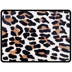 Black And Brown Leopard Fleece Blanket (large)  by trendistuff