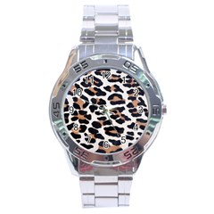 BLACK AND BROWN LEOPARD Stainless Steel Men s Watch