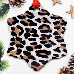 BLACK AND BROWN LEOPARD Ornament (Snowflake) 