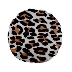 BLACK AND BROWN LEOPARD Standard 15  Premium Round Cushions