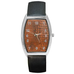 Alligator Skin Barrel Metal Watches by trendistuff