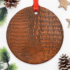 Alligator Skin Round Ornament (two Sides)  by trendistuff