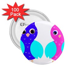 Owl Couple  2 25  Buttons (100 Pack)  by JDDesigns