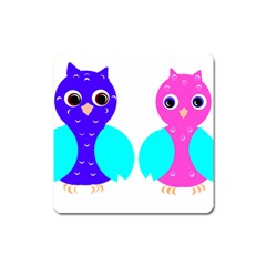 Owl Couple  Square Magnet