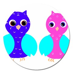 Owl Couple  Magnet 5  (round) by JDDesigns