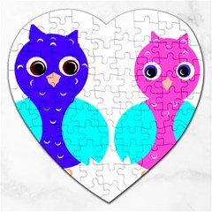 Owl Couple  Jigsaw Puzzle (heart)