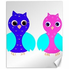 Owl Couple  Canvas 8  X 10  by JDDesigns