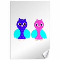 Owl Couple  Canvas 12  X 18   by JDDesigns