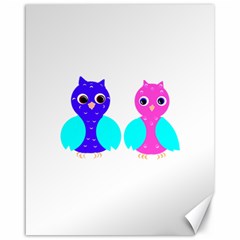 Owl Couple  Canvas 16  X 20   by JDDesigns