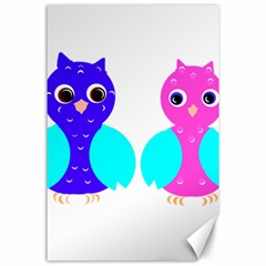 Owl Couple  Canvas 24  X 36  by JDDesigns