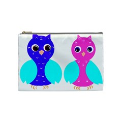 Owl Couple  Cosmetic Bag (medium)  by JDDesigns