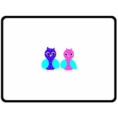 Owl Couple  Fleece Blanket (large)  by JDDesigns