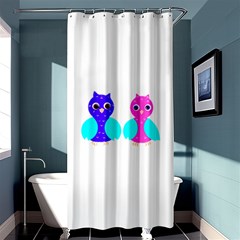 Owl Couple  Shower Curtain 36  X 72  (stall)  by JDDesigns