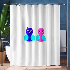 Owl Couple  Shower Curtain 60  X 72  (medium)  by JDDesigns