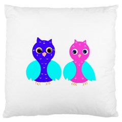 Owl Couple  Large Flano Cushion Cases (two Sides) 