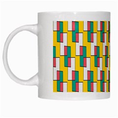 Connected Rectangles Pattern White Mug by LalyLauraFLM