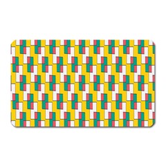 Connected Rectangles Pattern Magnet (rectangular) by LalyLauraFLM