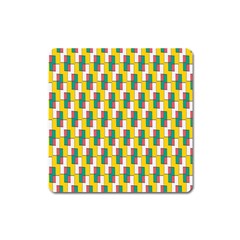 Connected Rectangles Pattern Magnet (square) by LalyLauraFLM