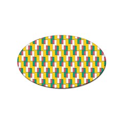 Connected Rectangles Pattern Sticker Oval (10 Pack) by LalyLauraFLM