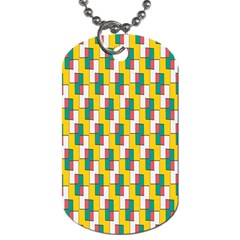 Connected Rectangles Pattern Dog Tag (two Sides) by LalyLauraFLM