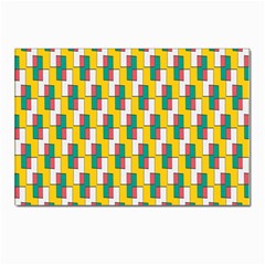 Connected Rectangles Pattern Postcard 4 x 6  (pkg Of 10) by LalyLauraFLM