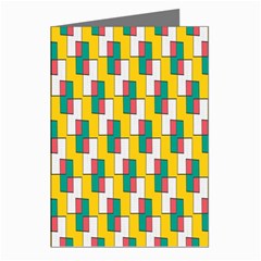 Connected Rectangles Pattern Greeting Cards (pkg Of 8) by LalyLauraFLM