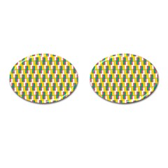 Connected Rectangles Pattern Cufflinks (oval) by LalyLauraFLM