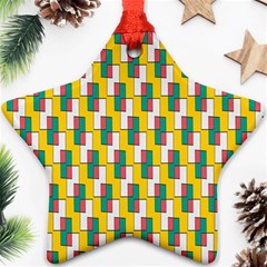 Connected Rectangles Pattern Star Ornament (two Sides) by LalyLauraFLM