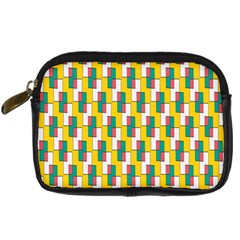 Connected Rectangles Pattern Digital Camera Leather Case by LalyLauraFLM