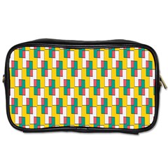 Connected Rectangles Pattern Toiletries Bag (two Sides) by LalyLauraFLM