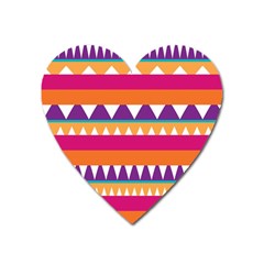 Stripes And Peaks Magnet (heart) by LalyLauraFLM