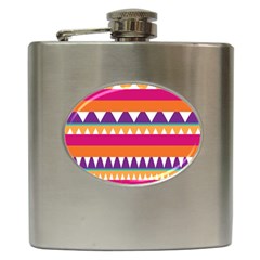 Stripes And Peaks Hip Flask (6 Oz) by LalyLauraFLM