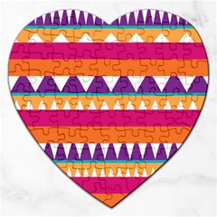 Stripes And Peaks Jigsaw Puzzle (heart) by LalyLauraFLM