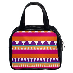 Stripes And Peaks Classic Handbag (two Sides) by LalyLauraFLM