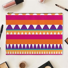 Stripes And Peaks Cosmetic Bag (xl) by LalyLauraFLM