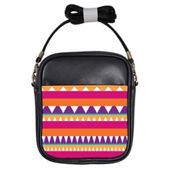 Stripes And Peaks Girls Sling Bag by LalyLauraFLM