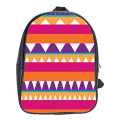 Stripes And Peaks School Bag (xl) by LalyLauraFLM